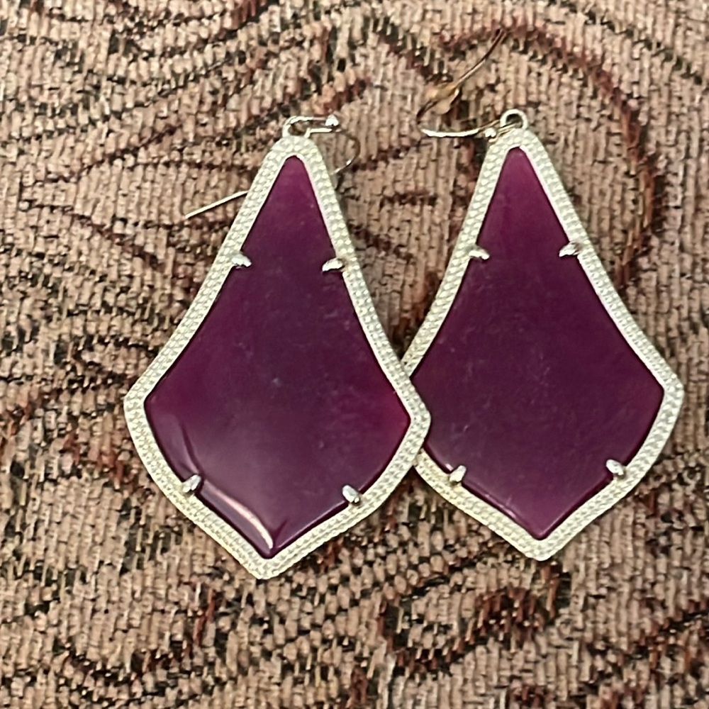 Kendra Scott purple and gold earrings